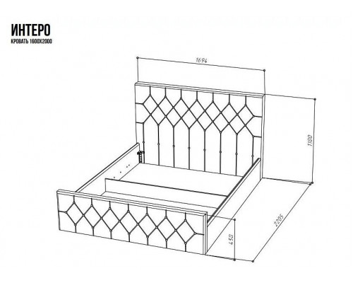 Кровать двуспальная Интеро