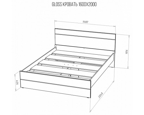 Кровать двуспальная Gloss