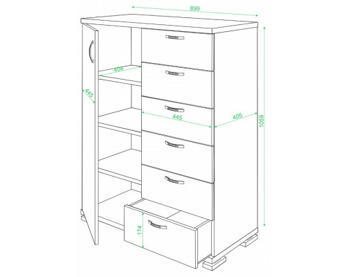 Комод Домино ТБ-6МН