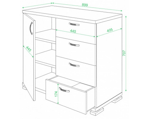 Комод Домино ТБ-4МН