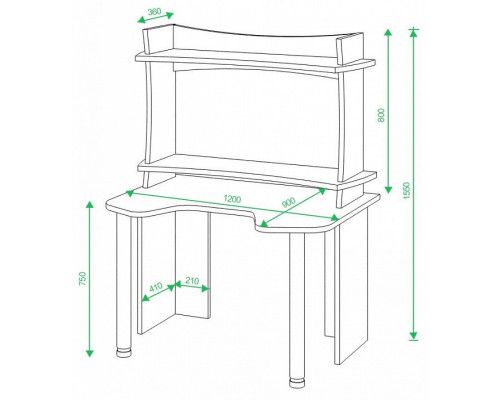 Стол компьютерный Домино lite СКЛ-Игр120