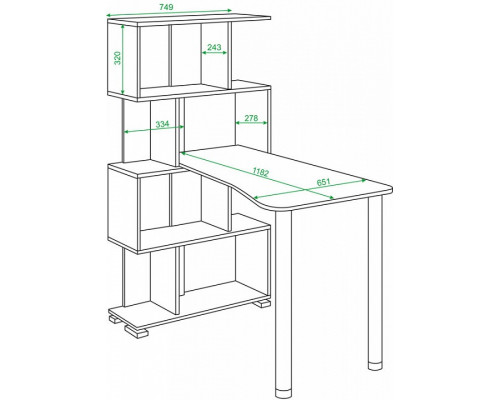 Стол компьютерный Домино СЛ-5-4СТ-2+БД+БЯ