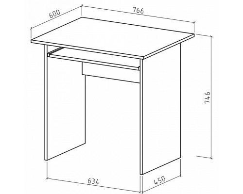 Стол компьютерный Лайт-1К