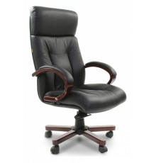 Кресло для руководителя Chairman 421 черный/орех темный, черный