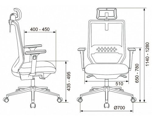 Кресло компьютерное Бюрократ MC-W612N-H