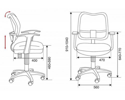 Кресло компьютерное Бюрократ CH-W797/LB/TW-55