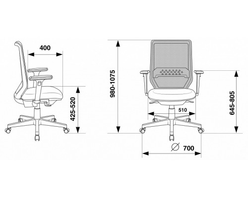 Кресло компьютерное Бюрократ MC-W611N