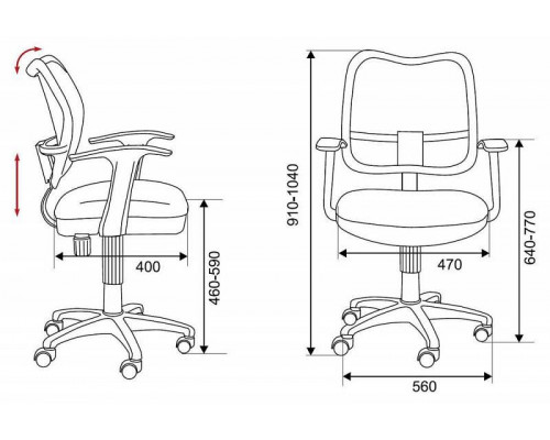 Кресло компьютерное Бюрократ CH-W797/BR/TW-14C