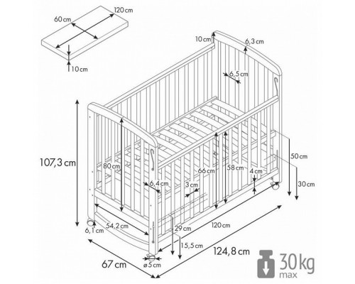 Кроватка Polini Kids Simple 304