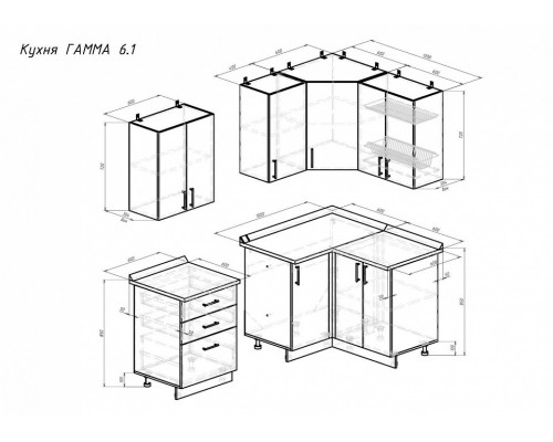 Гарнитур кухонный Гамма-6.1