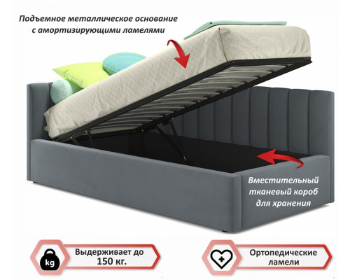 Кровать односпальная Milena 2000x900 с ПМ и матрасом PROMO B COCOS