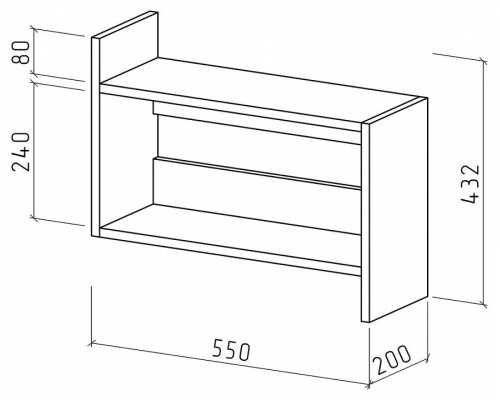 Полка навесная Лайт-41