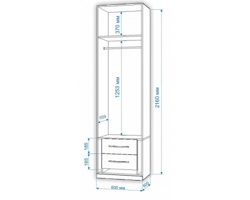 Шкаф платяной Нобиле Пл-60/45
