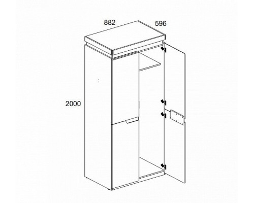 Шкаф платяной Torino 2DG