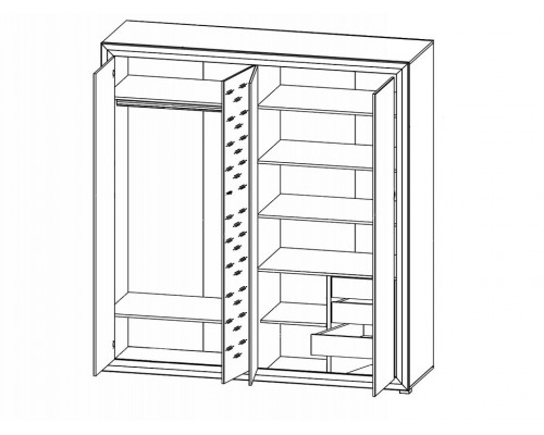Шкаф платяной Мальта B136-SZF4D