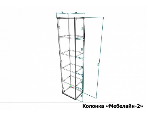 Шкаф-витрина Мебелайн-2