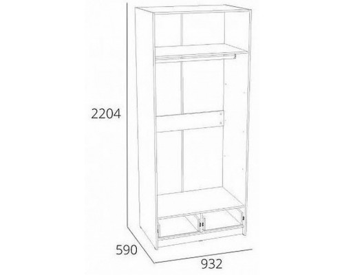 Шкаф платяной Оттавия НМ 011.80