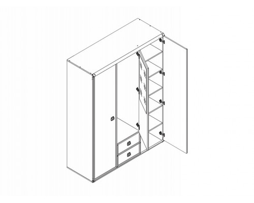 Шкаф платяной Индиана JSZF 3d2s