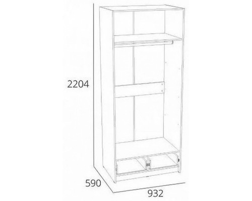 Шкаф платяной Оттавия НМ 011.80