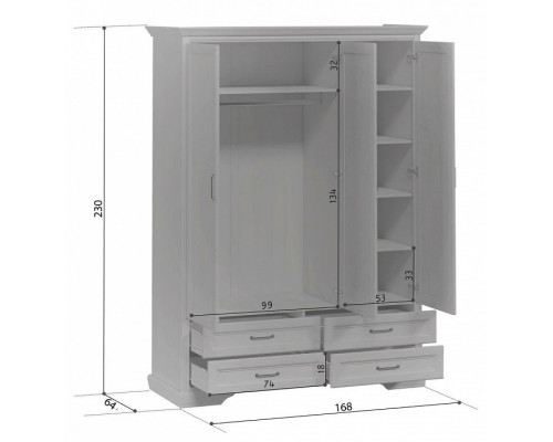 Шкаф платяной Стилиус SZF3D4S