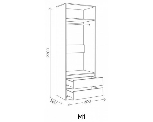 Шкаф платяной Агата М1