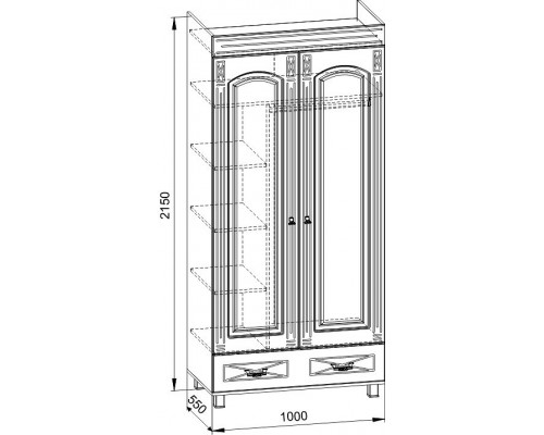Шкаф платяной Элизабет ЭМ-6