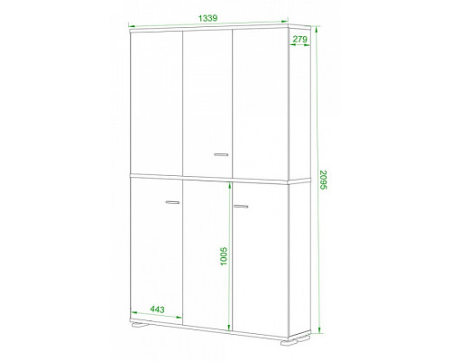Шкаф книжный Домино ПУ-40-4