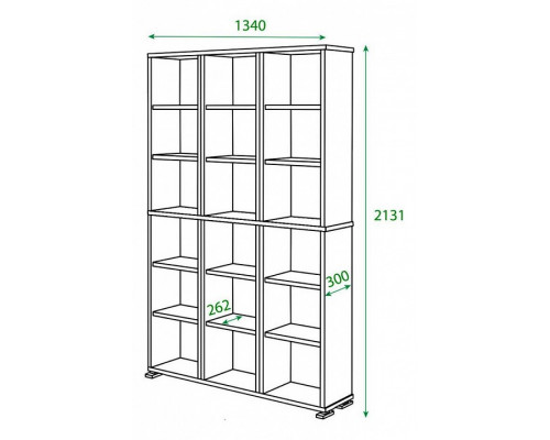 Шкаф книжный Домино ПУ-40-5