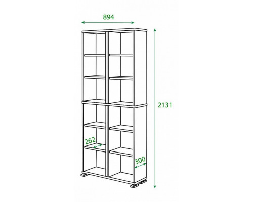 Шкаф книжный Домино ПУ-30-3