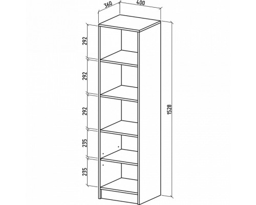 Стеллаж комбинированный Бостон-1