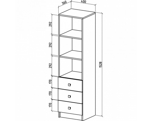 Стеллаж комбинированный Бостон-2