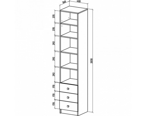 Стеллаж комбинированный Бостон-6