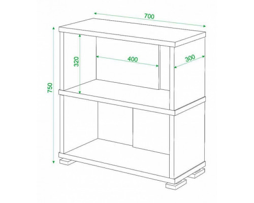 Стеллаж книжный Домино СБ-10_2