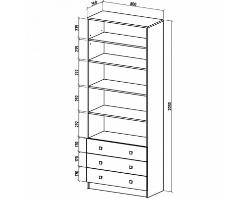 Стеллаж комбинированный Бостон-8