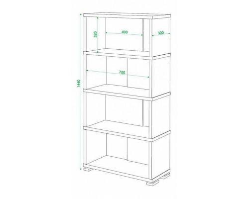 Стеллаж книжный Домино нельсон СБ-10_4