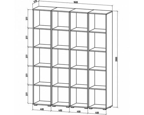 Стеллаж комбинированный Тунис-5