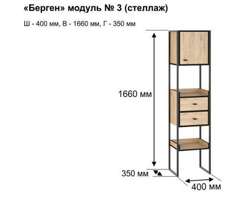 Стеллаж комбинированный Берген-3