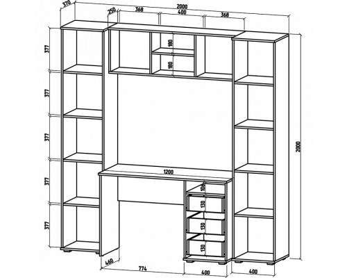 Стенка для детской Тунис-2