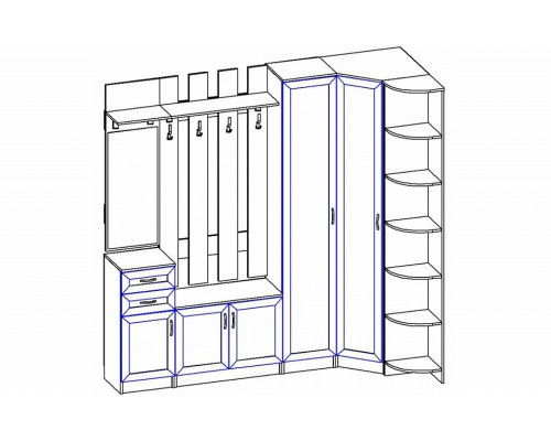 Стенка для прихожей-Р Горизонт