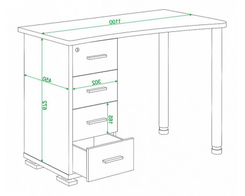 Стол письменный Домино СКМ-50