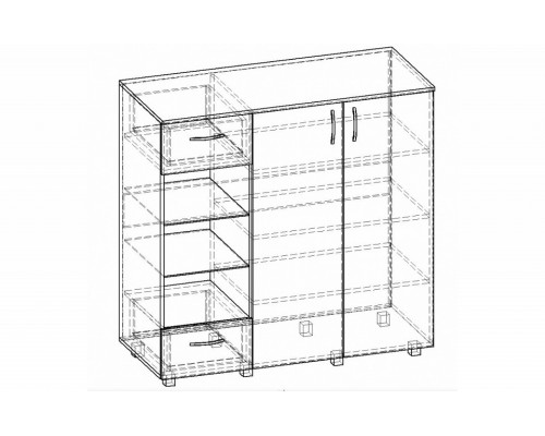 Тумба комбинированная Нюанс К.007.1200-01