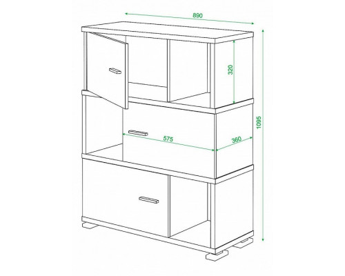 Тумба комбинированная Домино СБ-30/3