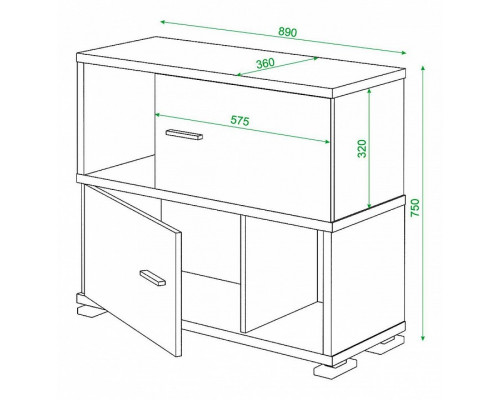 Тумба комбинированная Домино СБ-30/2