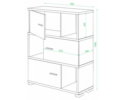 Тумба комбинированная Домино нельсон СБ-30/3