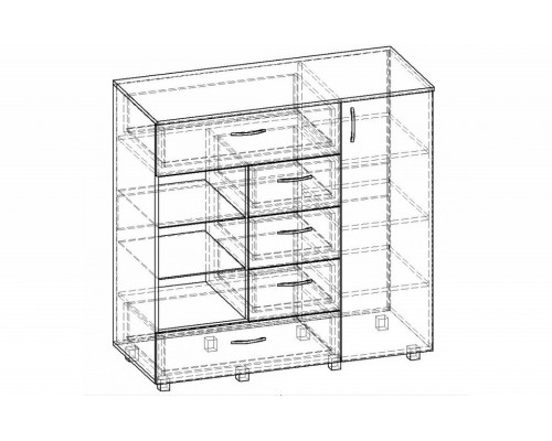 Тумба комбинированная Нюанс К.021.1200-01