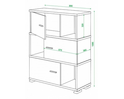 Тумба комбинированная Домино СБ-30/3