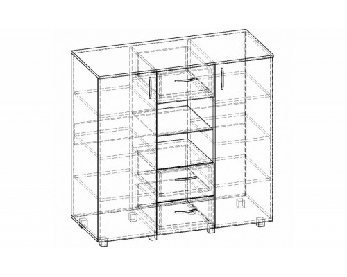 Тумба комбинированная Нюанс К.005.1200-01