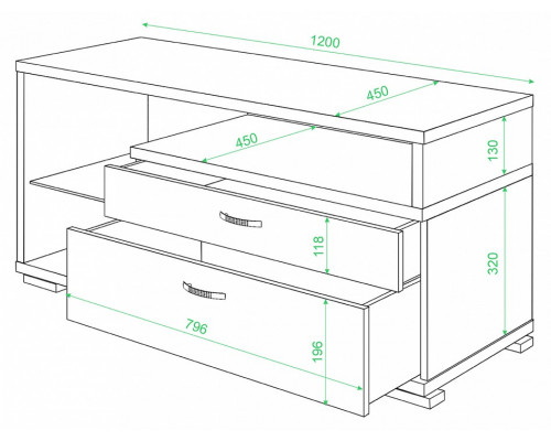 Тумба под ТВ Домино ТК-10М