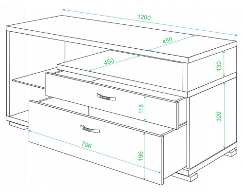 Тумба под ТВ Домино ТК-10М