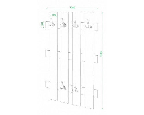 Вешалка настенная Домино СТ-280